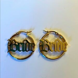 Elegant Gold Bride Hoop Earrings